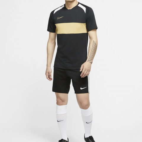Nike Dri Fit Soccer Jerseys Men’s Black White Gold Moderate Straight Fit