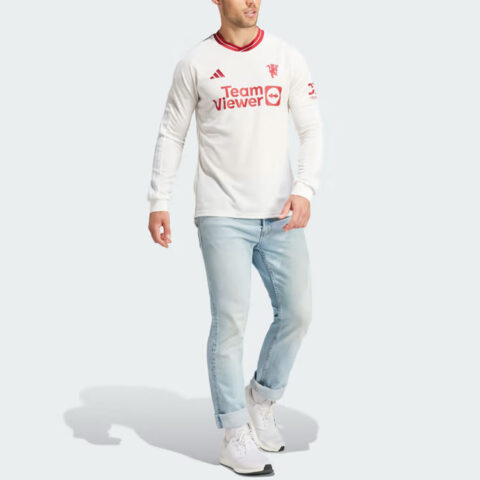 Adidas Manchester United Soccer Jerseys Men’s White Moderate Straight Fit
