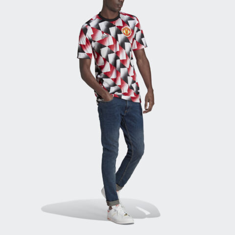 Adidas Manchester United Soccer Jerseys Men’s White Red Black Moderate Straight Fit