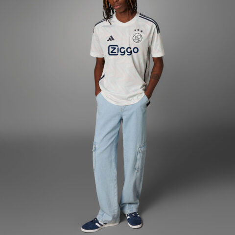 Adidas Ajax Amsterdam Soccer Jerseys Men’s Bright White Moderate Straight Fit