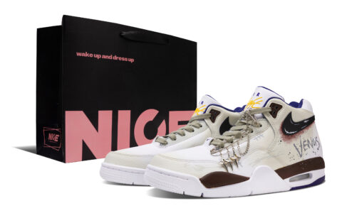 Nike Flight Legacy Forbidden Ground Slip Resistant Abrasion Resistant Mid top Vintage Basketball Shoes Men’s Ecru
