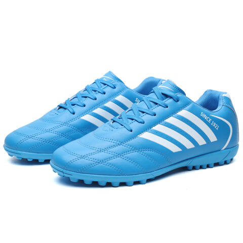 Binary Synthetic Leather Soccer Shoes Unisex Blue