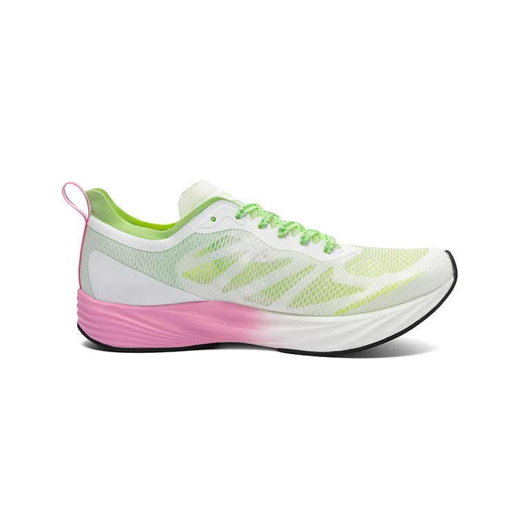 LPMX Abrasion Resistant Slip Resistant Low top Full Length Carbon Plate Training Running Shoes Unisex Green Pink