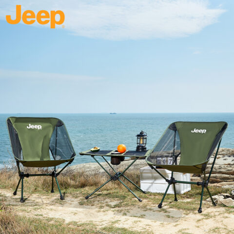 Jeep Outdoor Folding Chairs & Stools Camping Chair 53*66CM; Table 59*40*39CM