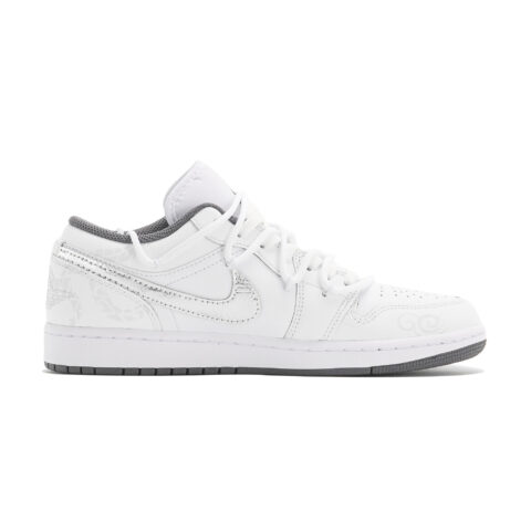 Jordan Air Jordan 1 Abrasion Resistant Abrasion Resistant Low top Vintage Basketball Shoes Unisex White