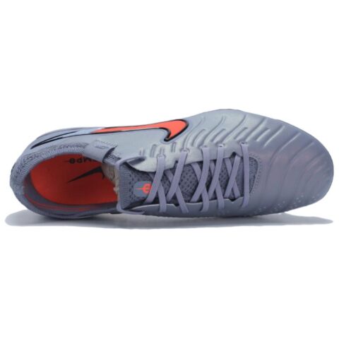 Nike Tiempo Legend 10 Comfortable Slip Resistant Abrasion Resistant Soccer Shoes Unisex Silver Gray