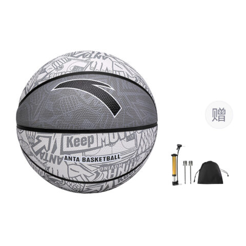 Anta Rubber Basketball Trendy Toy All Over Print Gray Size 7/5 Size Training Competition Unisex China Mainland Version