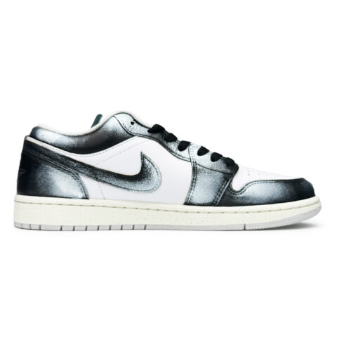 Jordan Air Jordan 1 Dark Night Messenger Abrasion Resistant Low top Vintage Basketball Shoes Unisex Black
