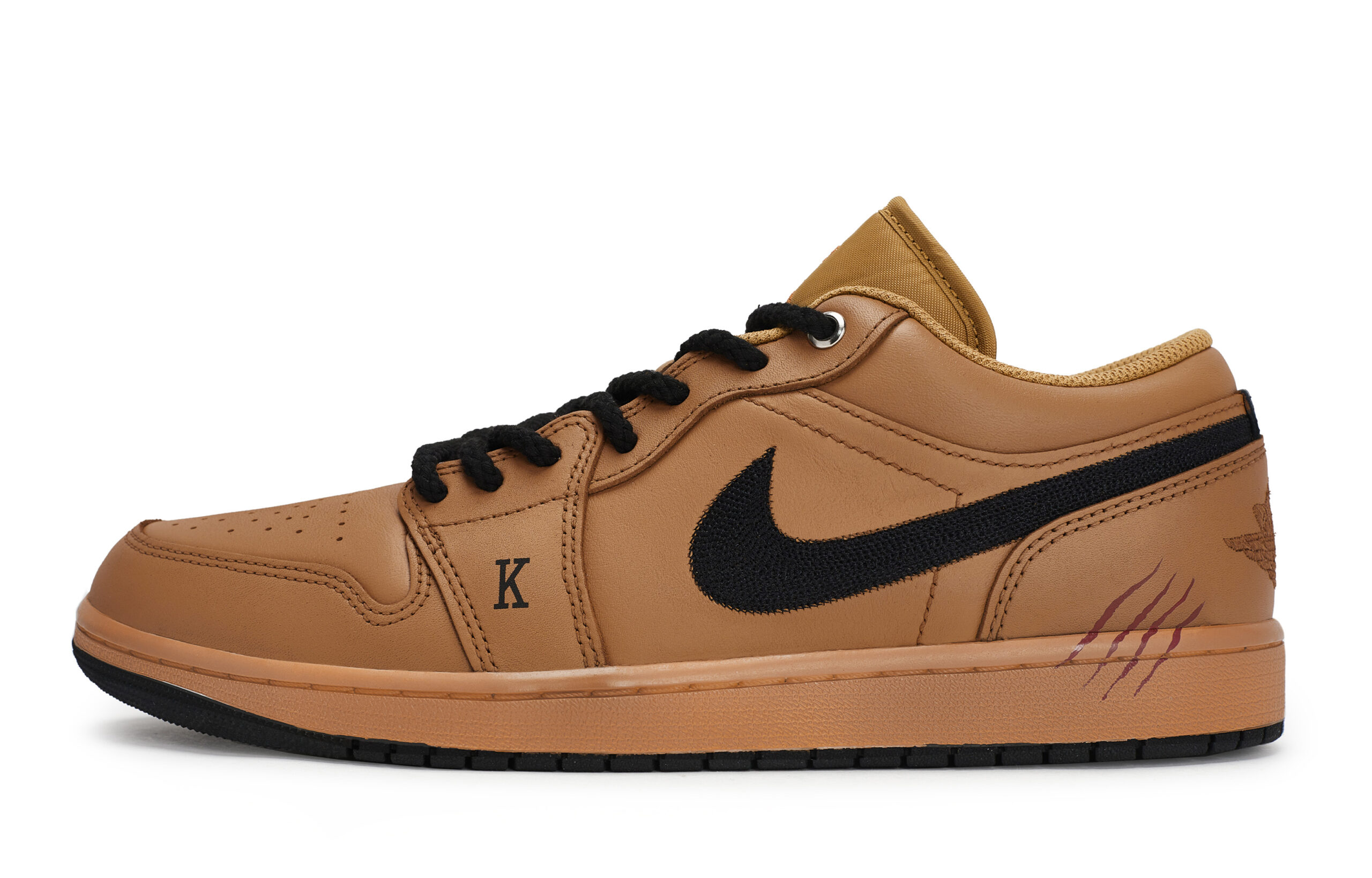 Jordan Air Jordan 1 Slip Resistant Abrasion Resistant Low top Vintage Basketball Shoes Men’s Black Brown Tan