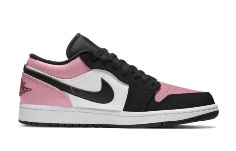 Jordan Air Jordan 1 Sakura Limited Abrasion Resistant Low top Vintage Basketball Shoes Unisex Black Pink