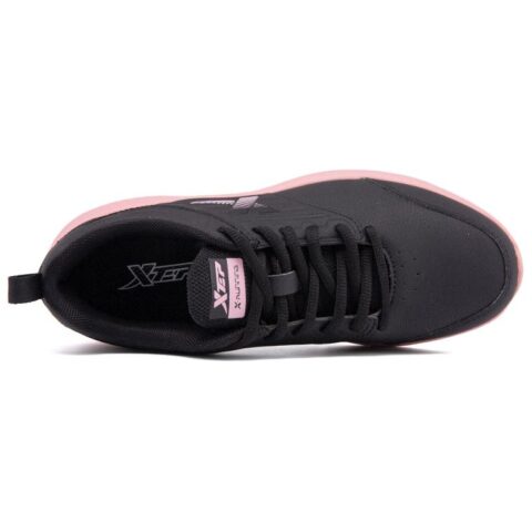 XTEP Cushioning Slip Resistant Abrasion Resistant Low top Casual Running Shoes Women’s Black Pink Red