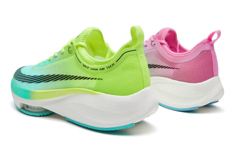 VOIT Running Shoes Unisex Low Top Green Pink Mismatched