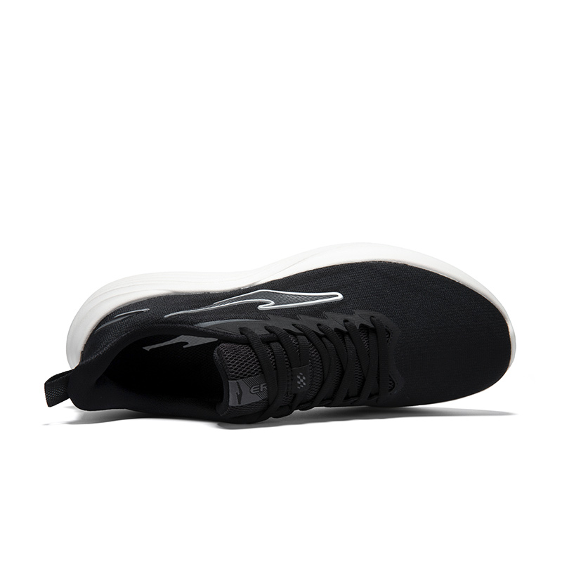 Erke Cushioning Breathable Lightweight Low top Casual Running Shoes Men’s Jet Black