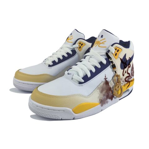 Nike Flight Legacy Cushioning Slip Resistant Abrasion Resistant High top Vintage Basketball Shoes Men’s White