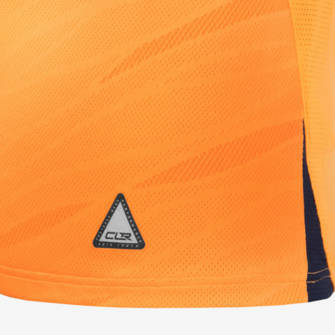 DECATHLON Soccer Jersey Men’s Apricot Orange/Fluorescent Light Orange/Gray Blue