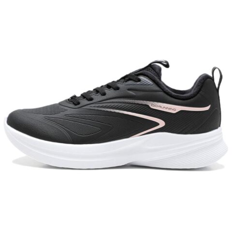 QIAODAN Slip Resistant Abrasion Resistant Low top Casual Running Shoes Women’s Black Pink