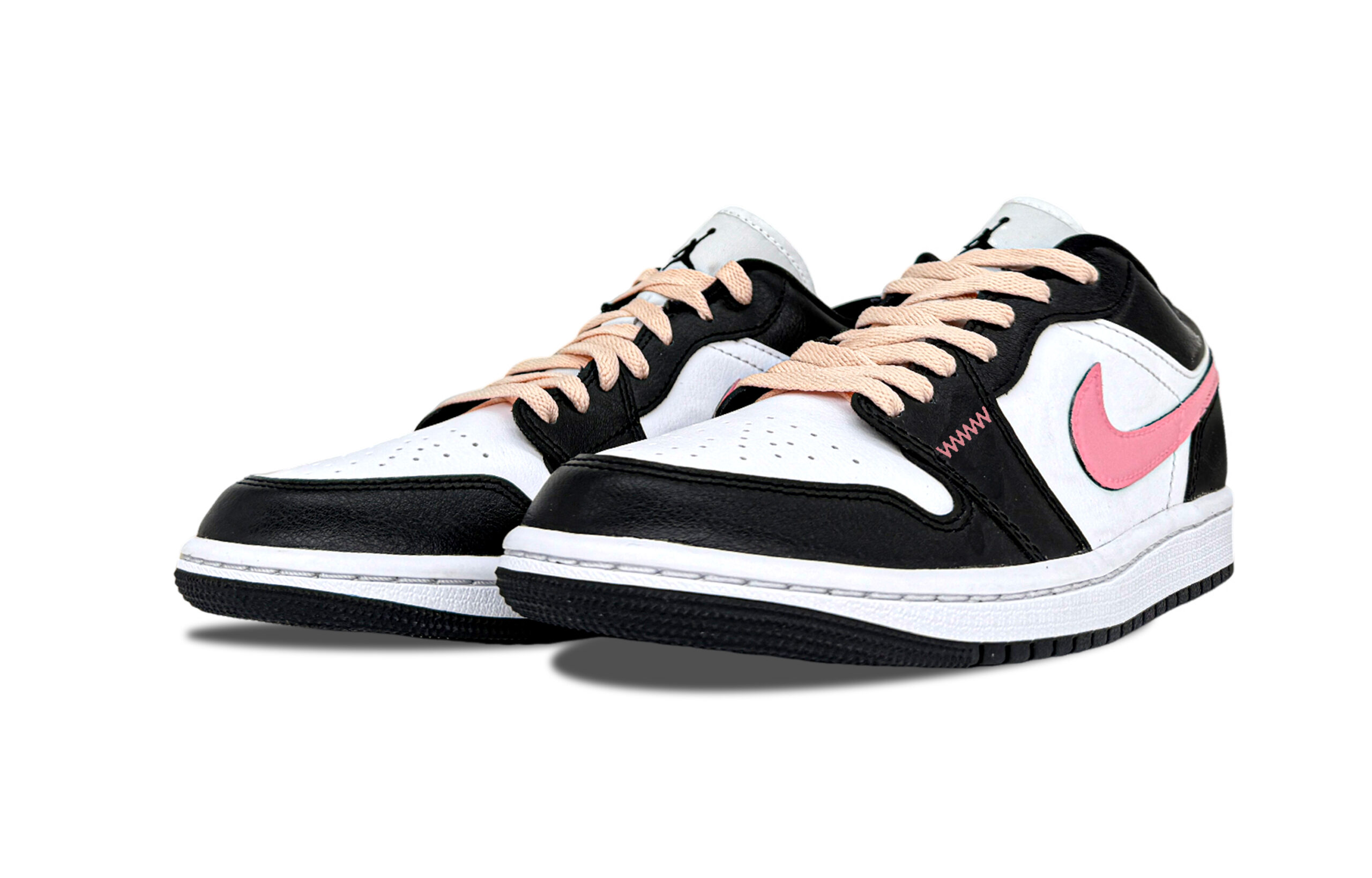 Jordan Air Jordan 1 Light Scavenger BOX Abrasion Resistant Low top Vintage Basketball Shoes Unisex Black Pink