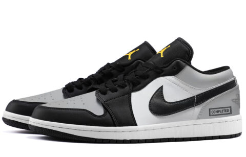 Jordan 1 Abrasion Resistant Low top Vintage Basketball Shoes Unisex Black Gray