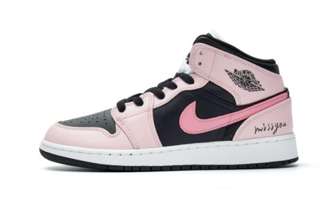 Jordan Air Jordan 1 Abrasion Resistant Low top Vintage Basketball Shoes Women’s Black Pink