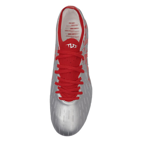 TLSS. MG Multi Ground Artificial Turf Cushioning, Wear Resistant Soccer Shoes Men’s Silver Red