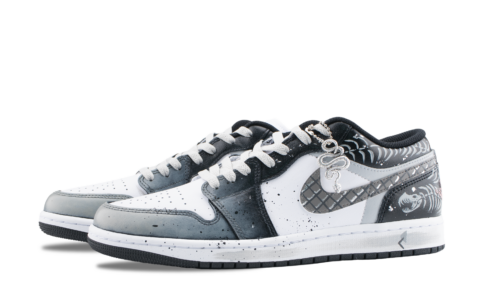 Jordan Air Jordan 1 Keel Abrasion Resistant Low top Vintage Basketball Shoes Unisex Dark Gray
