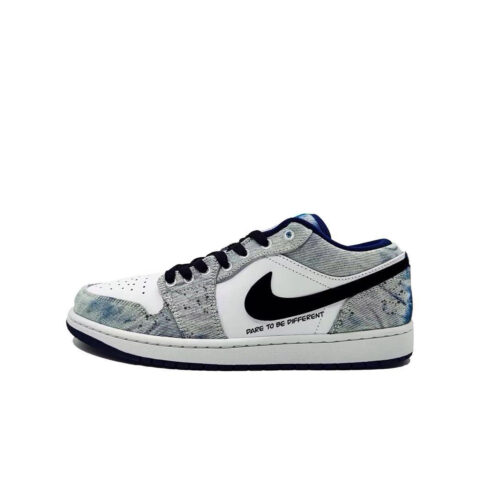 Jordan Air Jordan 1 Infinity Abrasion Resistant Low top Vintage Basketball Shoes Men’s White Blue