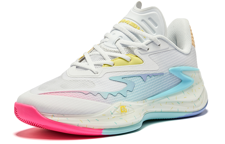 Erke Qian Xun V2 Cushioning, Wear Resistant Low top Basketball Shoes Men’s Ice Cream Colorway