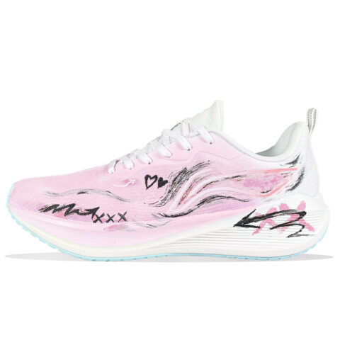 Li Ning Wuyue Cushioning Abrasion Resistant Breathable Low top Physical Fitness Test & Exam Running Shoes Men’s Pink