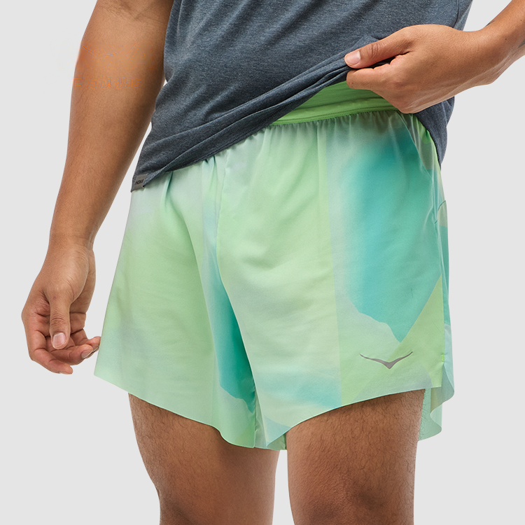 HOKA ONE ONE SS25 Sports Shorts Men’s Cyan Apple Print