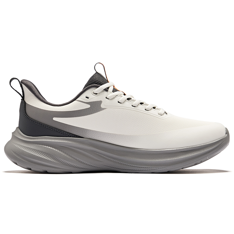 Erke Cushioning Abrasion Resistant Rebound Low top Casual Running Shoes Men’s Microcrystal White Carbon Gray