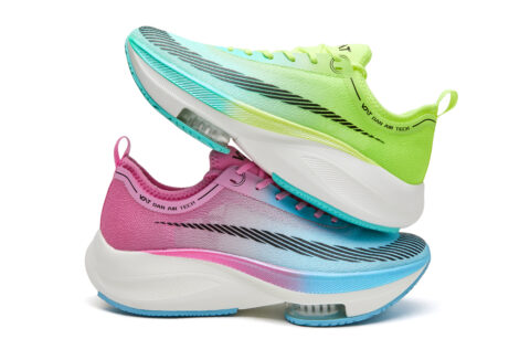 VOIT Running Shoes Unisex Low Top Green Pink Mismatched