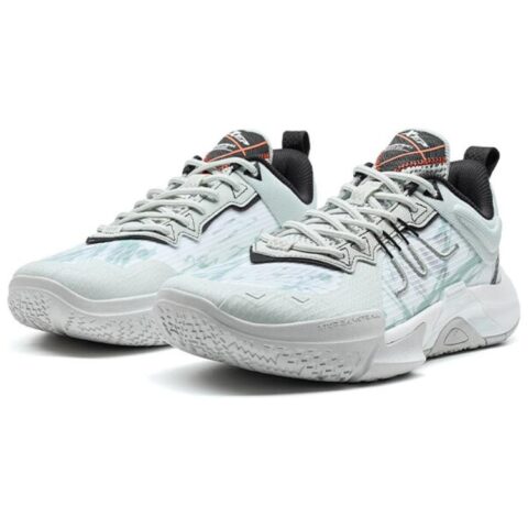 XTEP Slip Resistant, Abrasion Resistant, Breathable Low top Basketball Shoes Men’s Gray Green