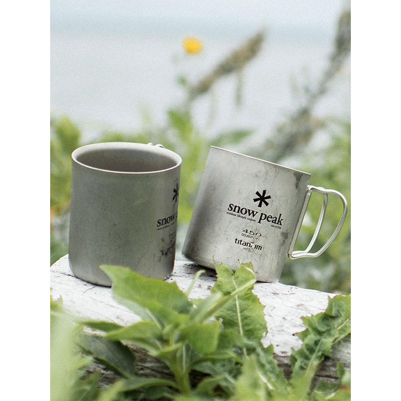 Snow Peak Outdoor Water Equipment 220ml Camping Single Layer Titanium Cup 67.2*79mm