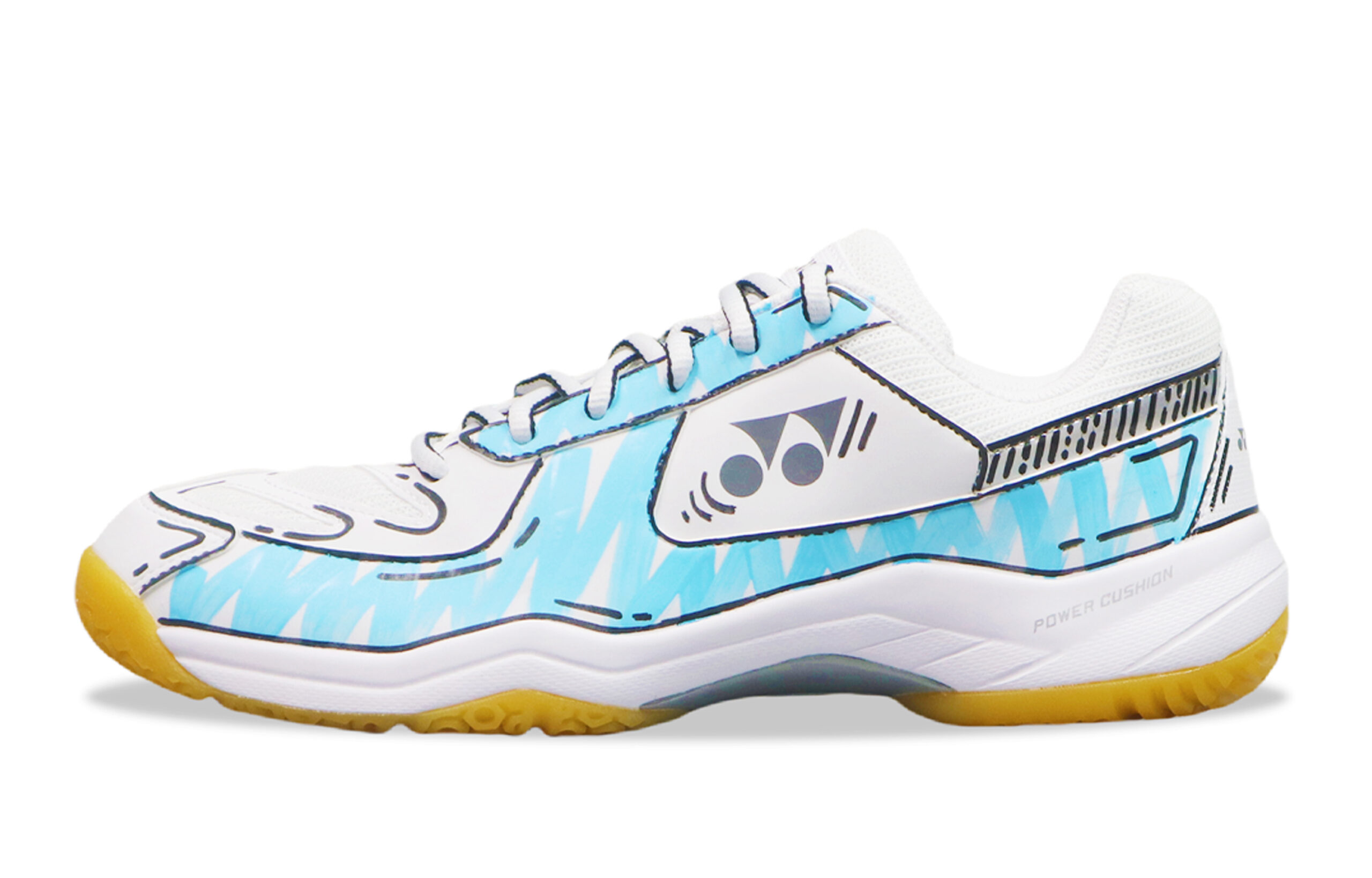 YONEX Power Cushion Cushioning Breathable Coverage Low top Badminton Shoes Unisex White Blue