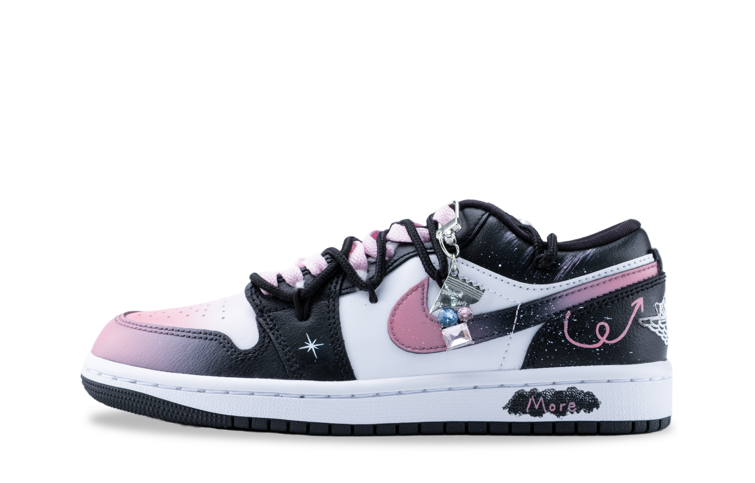 Jordan Air Jordan 1 Low top Vintage Basketball Shoes Women’s Black Pink