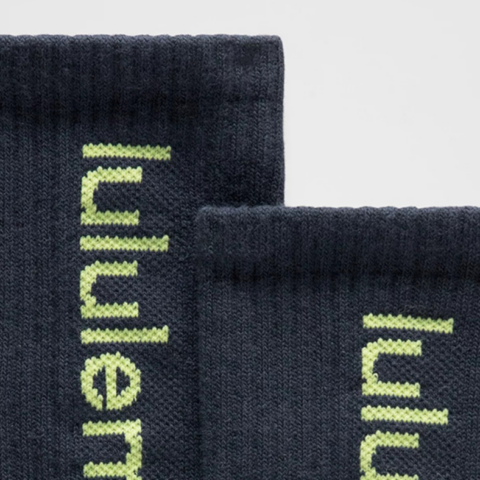Lululemon SS25 Crew Socks Unisex 1 Pack Marine Blue/Green Grape