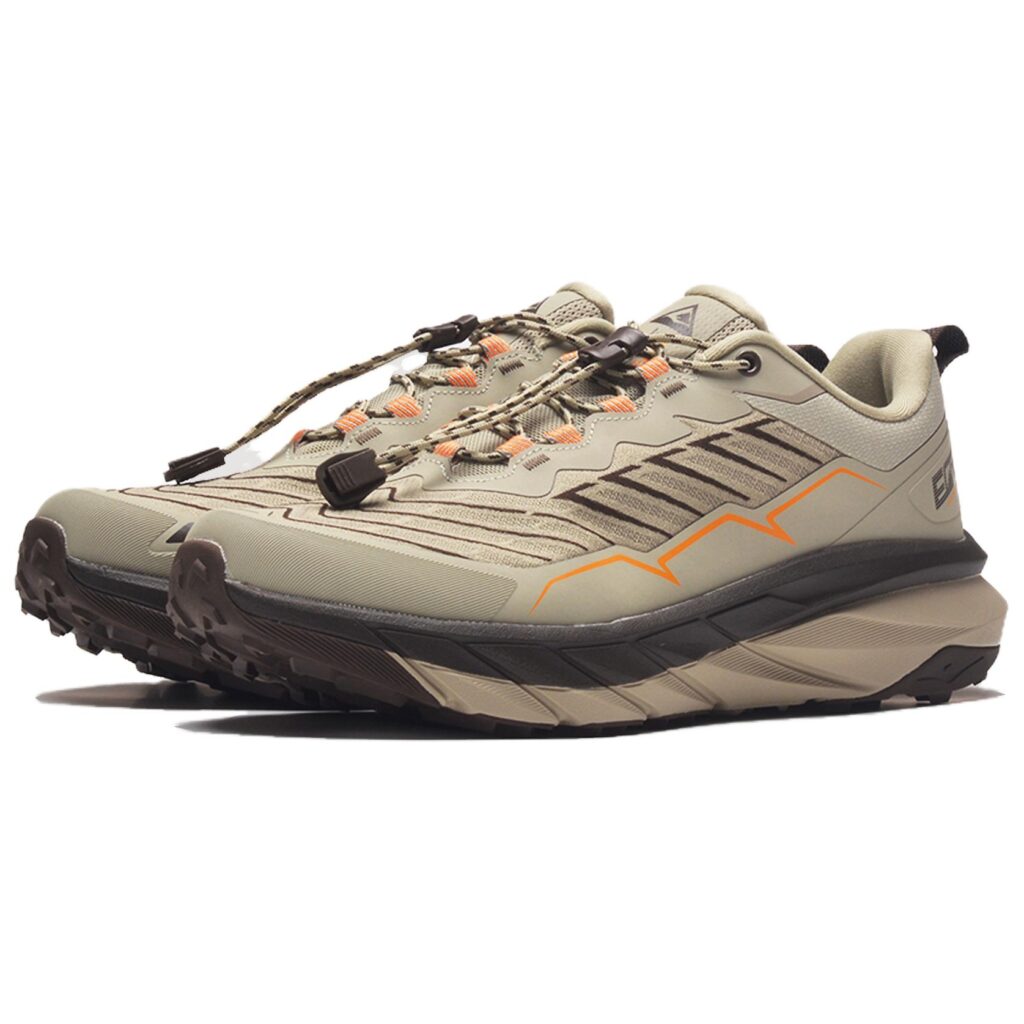 Erke Cushioning Abrasion Resistant Slip Resistant Low top Trail Running Shoes Men’s Brown Pine Tea Brown