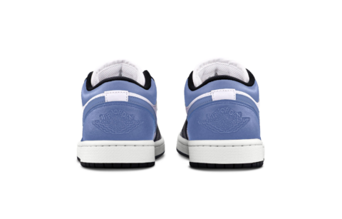 Jordan Air Jordan 1 Cushioning, Wear Resistant Low top Vintage Basketball Shoes Unisex Black Blue
