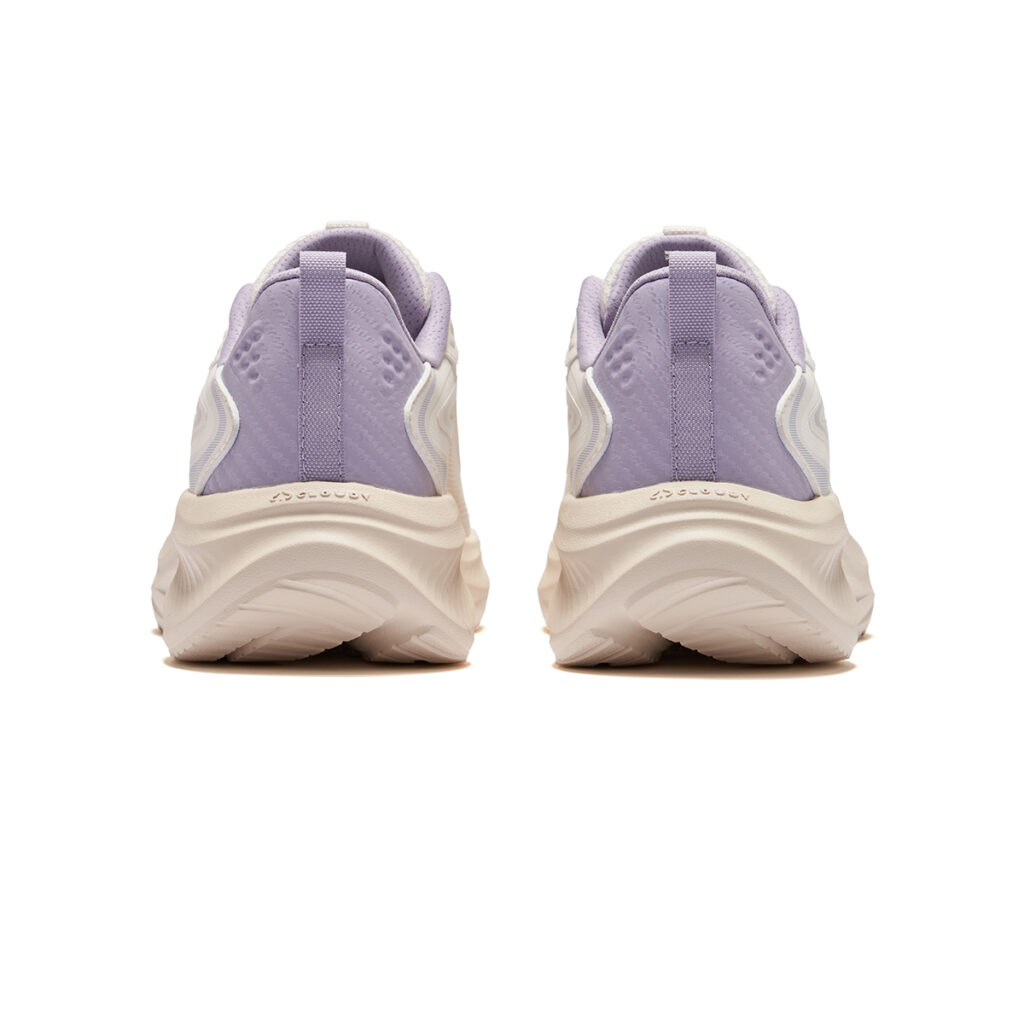 Erke Cloud Chase Running Shoes Women’s Low Top Microcrystal White, Misty Purple