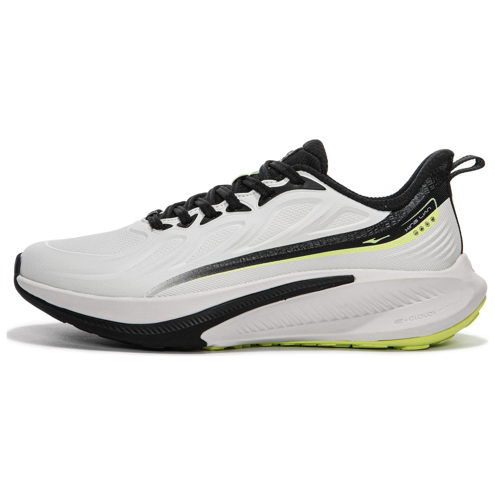 Erke Slip Resistant, Abrasion Resistant, Lightweight, Rebound Low top Running Shoes Men's White Black