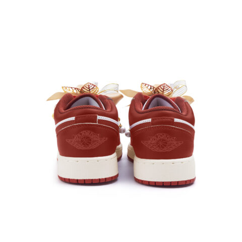 Jordan Air Jordan 1 Slip Resistant Abrasion Resistant Low top Vintage Basketball Shoes Women’s Red
