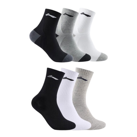 Li Ning Crew Socks Unisex 6 Pack