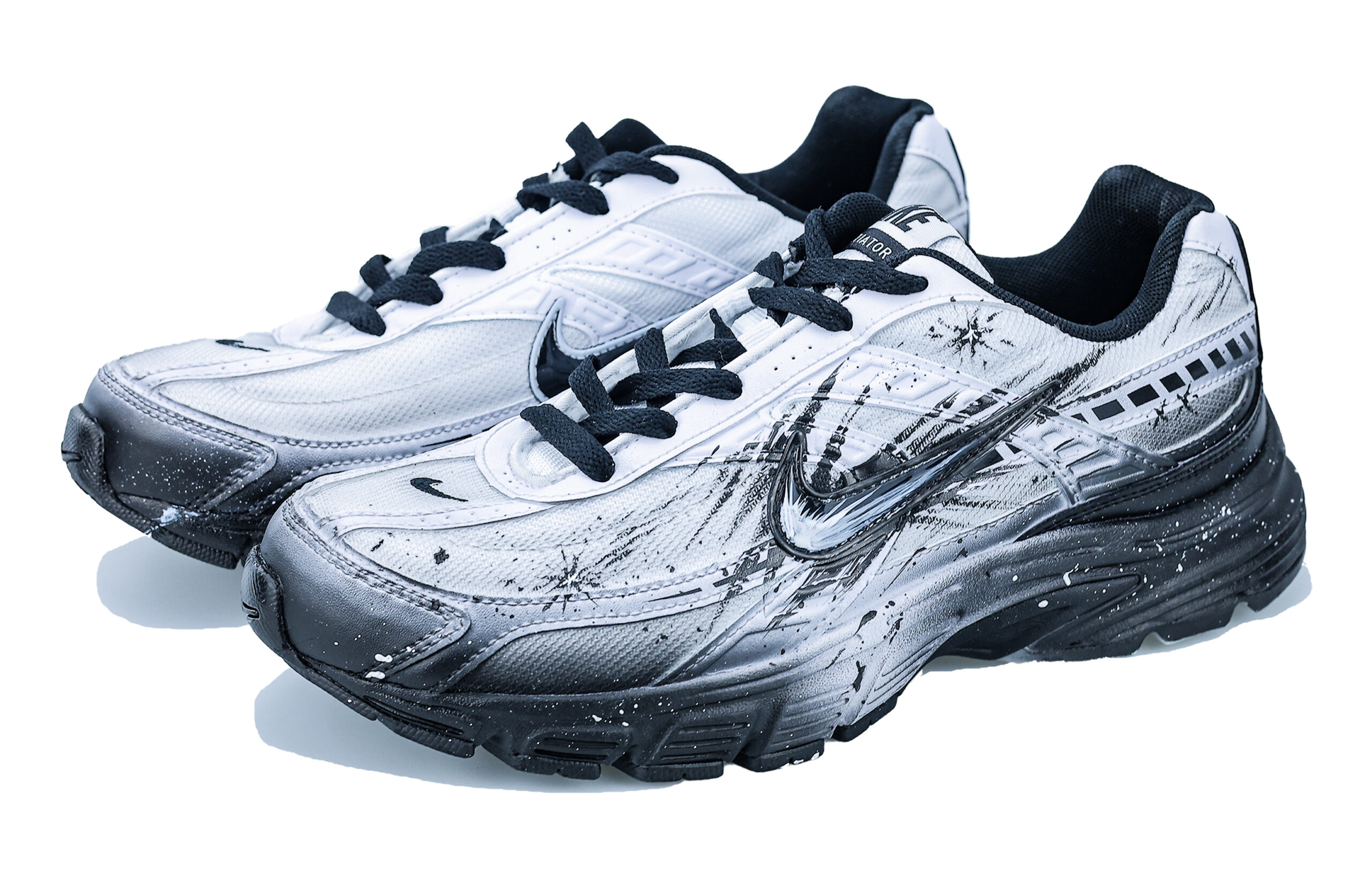 Nike Initiator Cushioning Breathable Support Low top Outdoor Shoes Unisex Silver White Black