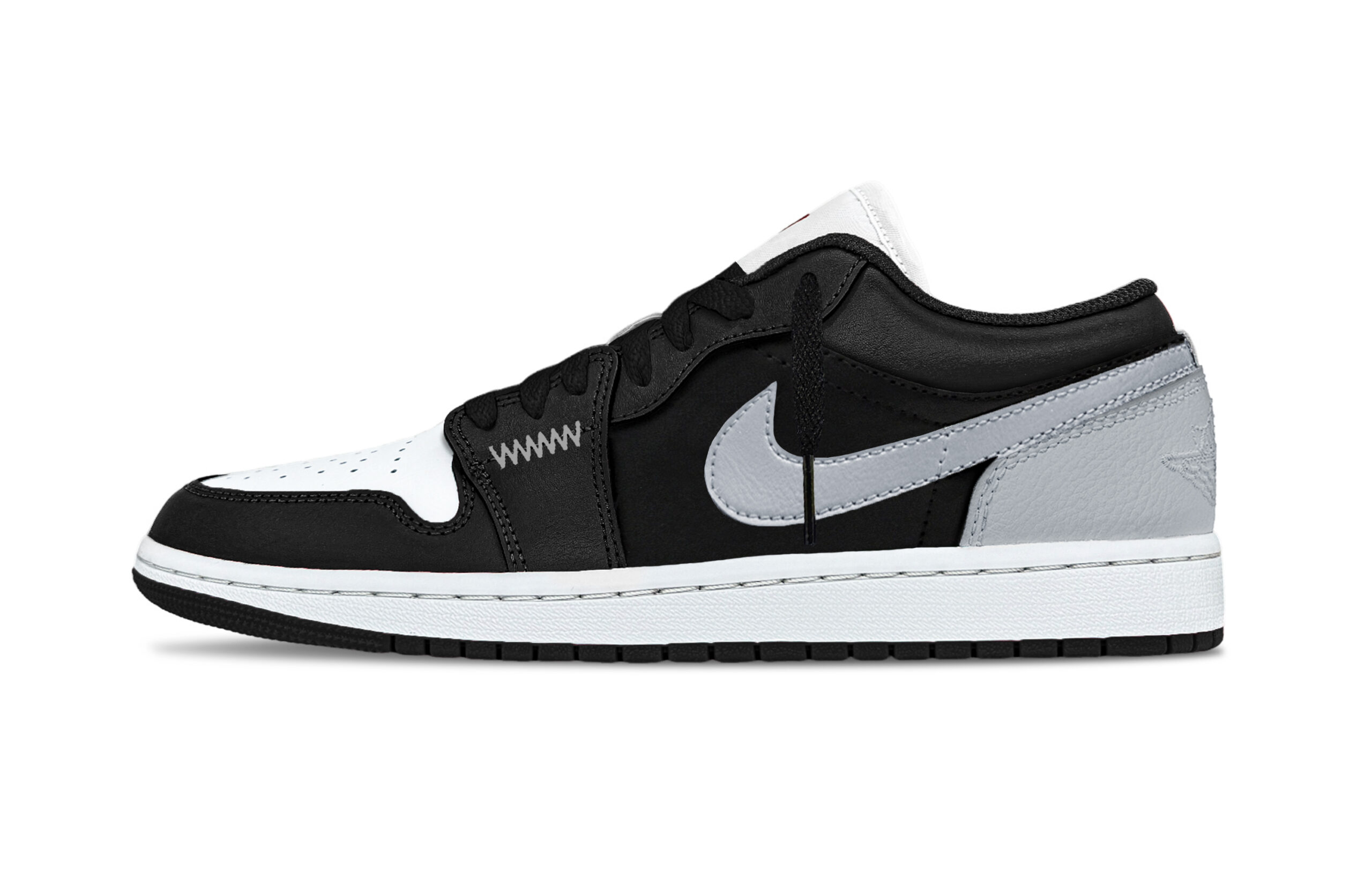 Jordan Air Jordan 1 Black White Golf Abrasion Resistant Low top Vintage Basketball Shoes Unisex Shadow Black