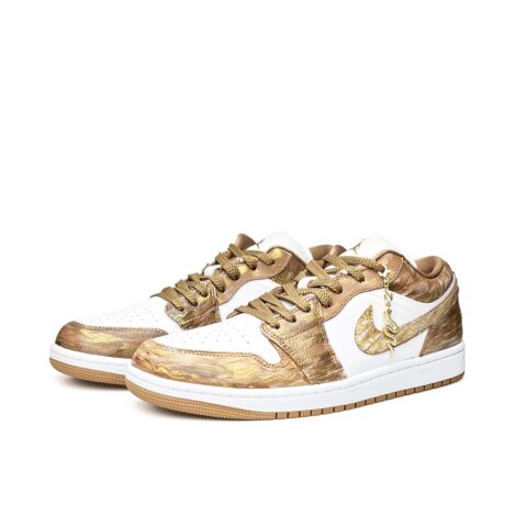Jordan Air Jordan 1 Snake God Olmec Low top Vintage Basketball Shoes Unisex White