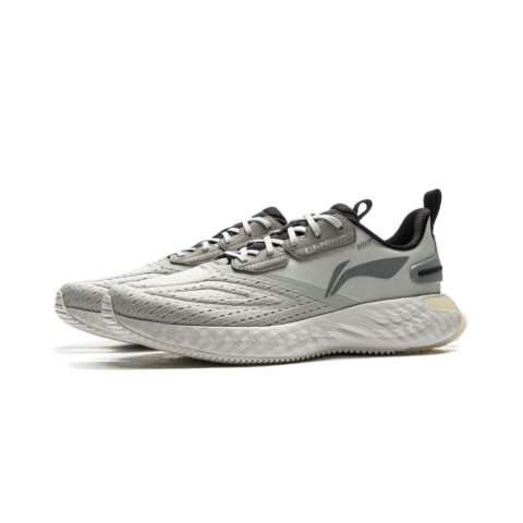 Li Ning Cushioning Abrasion Resistant Cushioning, Wear Resistant Low top Casual Running Shoes Men’s Waterdrop Gray