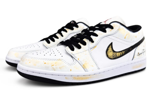 Jordan Air Jordan 1 Abrasion Resistant Low top Vintage Basketball Shoes Unisex White