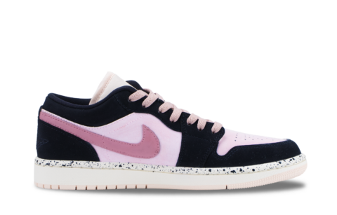 Jordan Air Jordan 1 Sweet Berry Island Cushioning, Wear Resistant Low top Vintage Basketball Shoes Unisex Black Pink