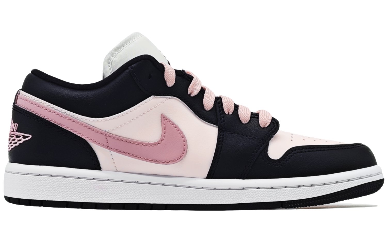 Jordan Air Jordan 1 Slip Resistant, Abrasion Resistant, Lightweight Low top Vintage Basketball Shoes Women’s Black Pink