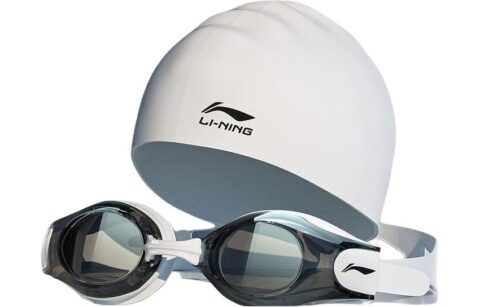 White Set[Non-Prescription Swim Goggles+Swimming Cap]